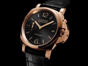 The well-designed replica Panerai Luminor Due PAM00908 watches have black dials and date windows.