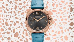 The luxury fake Panerai Luminor Due PAM00677 watches are made from red gold.