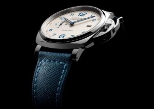 The special copy Panerai Luminor Due PAM00903 watches have blue straps.