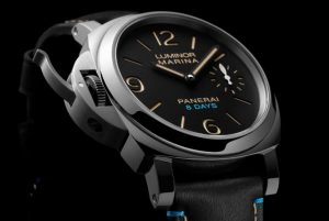 The stainless steel replica Panerai Luminor PAM00796 watches have black dials.