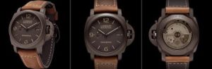 The brown calf leather straps copy Panerai Luminor Marina 1950 PAM00386 watches have brown dials.