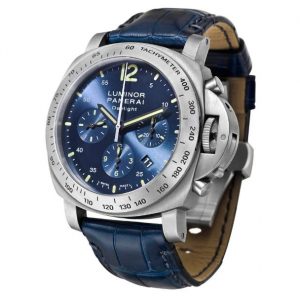 The titanium copy watches have blue dials.